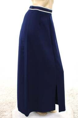 Vintage HBW Long Maxi Skirt Navy Blue Modest A Line Quality Fabric
